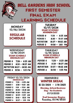 finals schedule